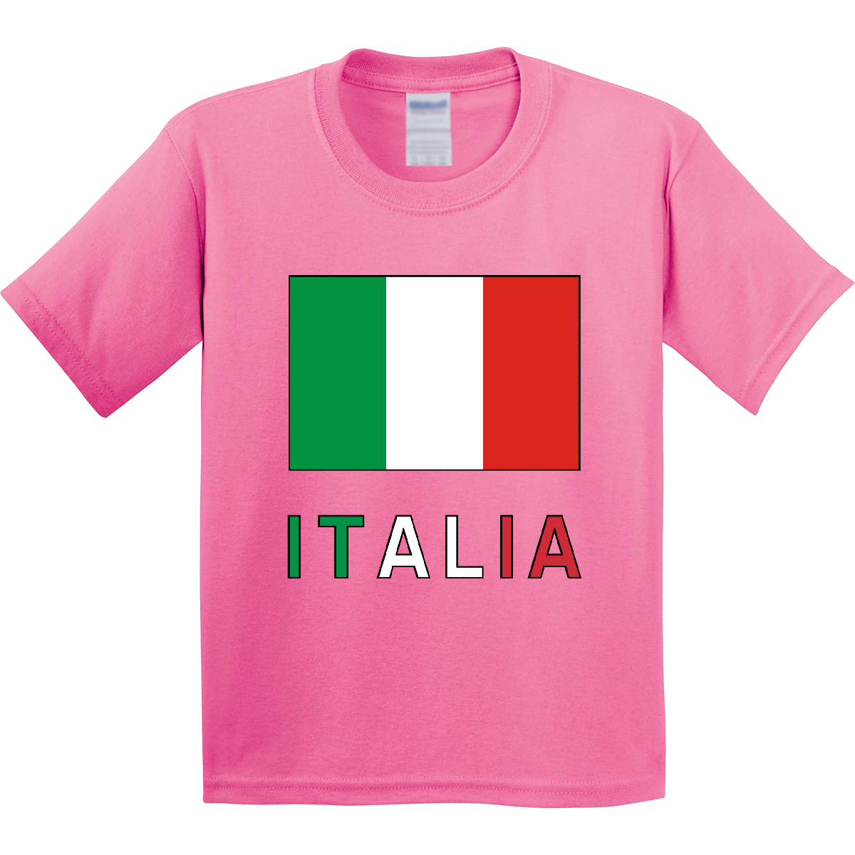 Inktastic Italy Flag & Italia - Black Border Youth T-Shirt Italian Tee Kids Teen - Picture 2 of 12
