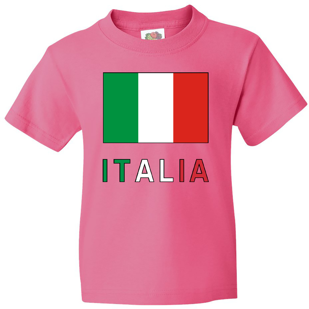 Inktastic Italy Flag & Italia - Black Border Youth T-Shirt Italian Tee Kids Teen - Picture 7 of 13