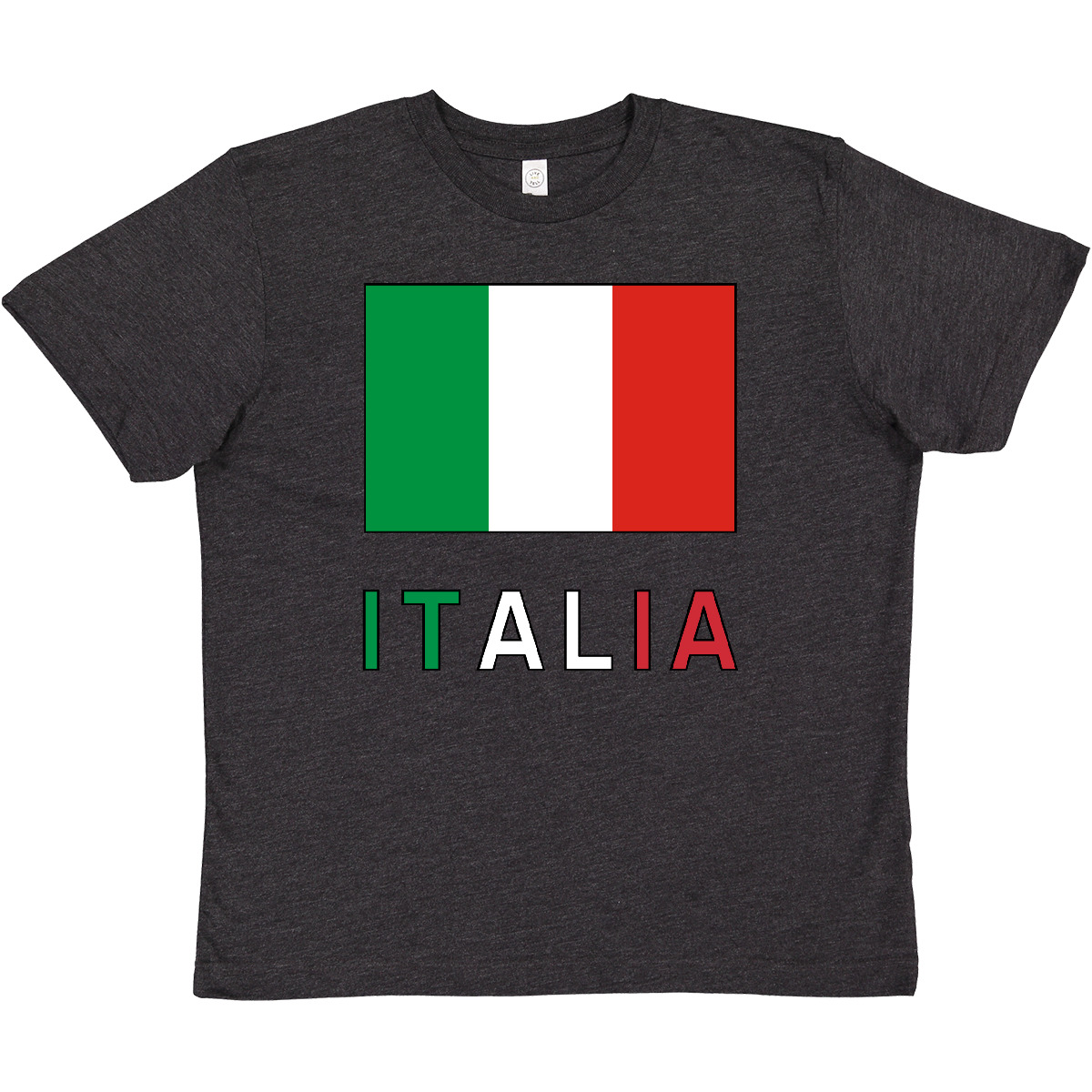 Inktastic Italy Flag & Italia - Black Border Youth T-Shirt Italian Tee Kids Teen - Picture 11 of 13