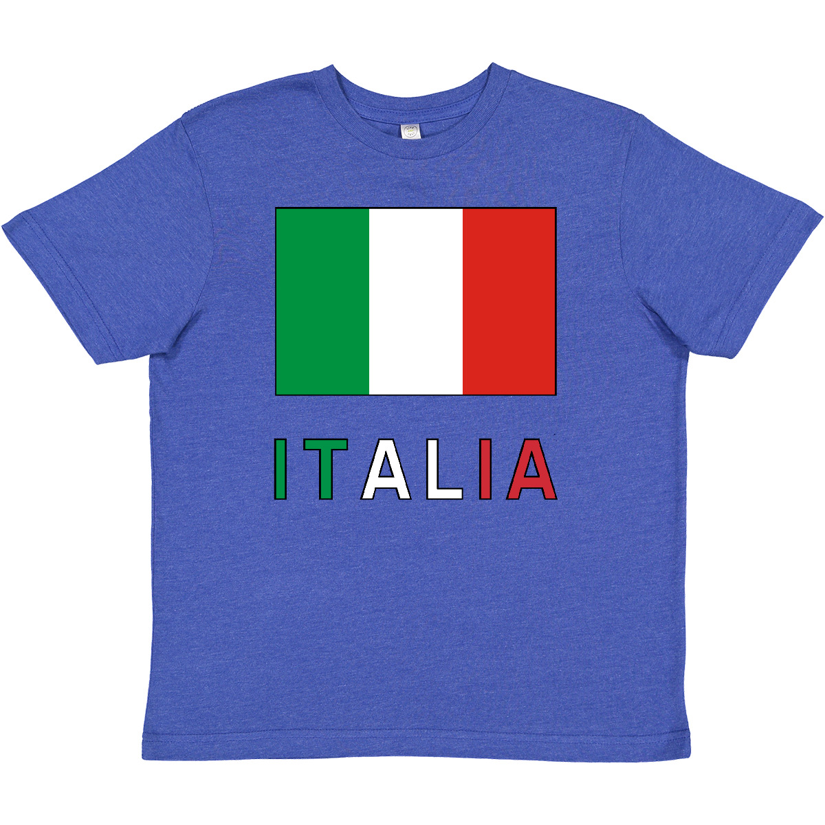 Inktastic Italy Flag & Italia - Black Border Youth T-Shirt Italian Tee Kids Teen - Picture 13 of 13