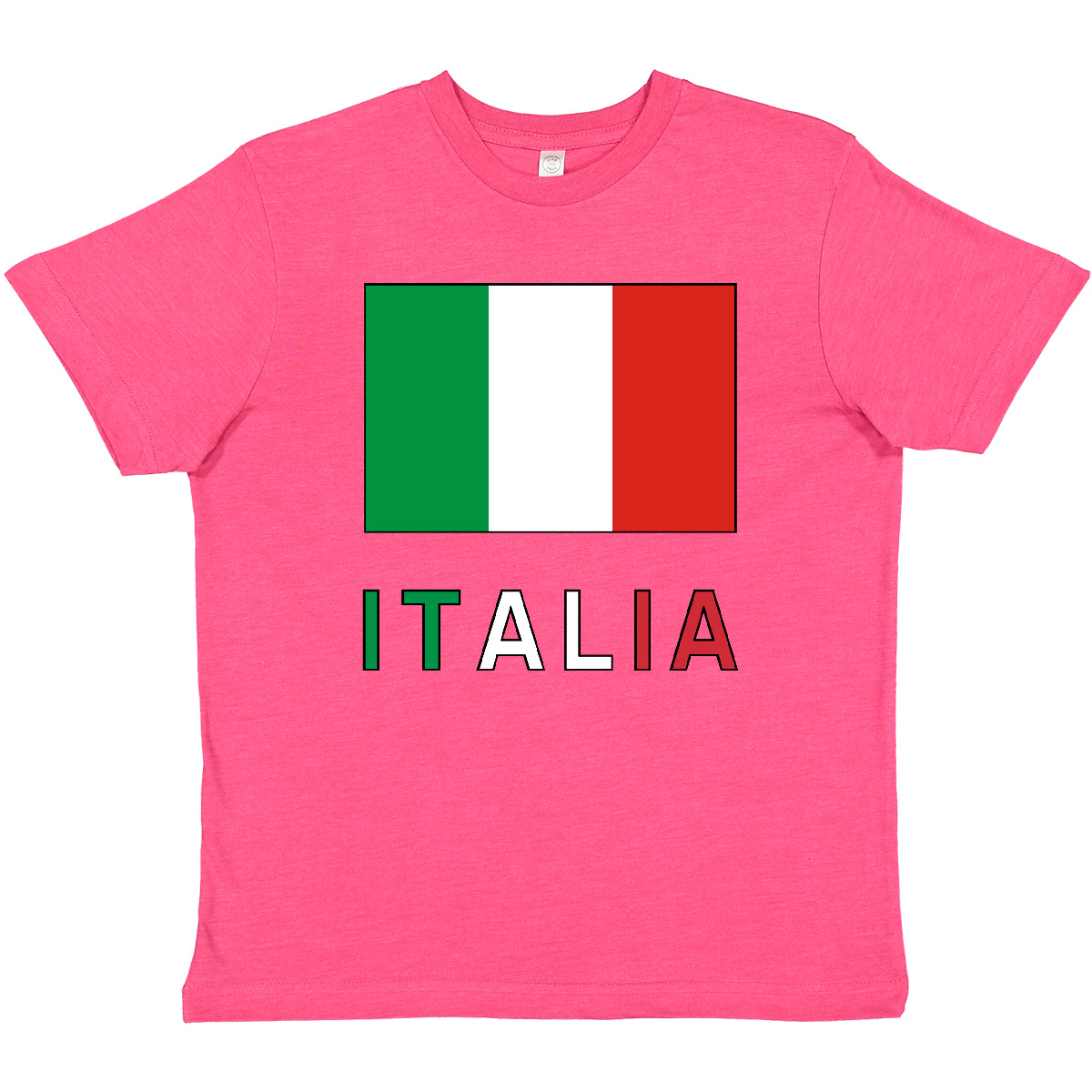 Inktastic Italy Flag & Italia - Black Border Youth T-Shirt Italian Tee Kids Teen - Picture 12 of 13
