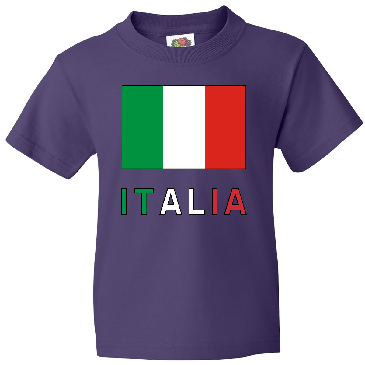 Inktastic Italy Flag & Italia - Black Border Youth T-Shirt Italian Tee Kids Teen - Picture 9 of 13