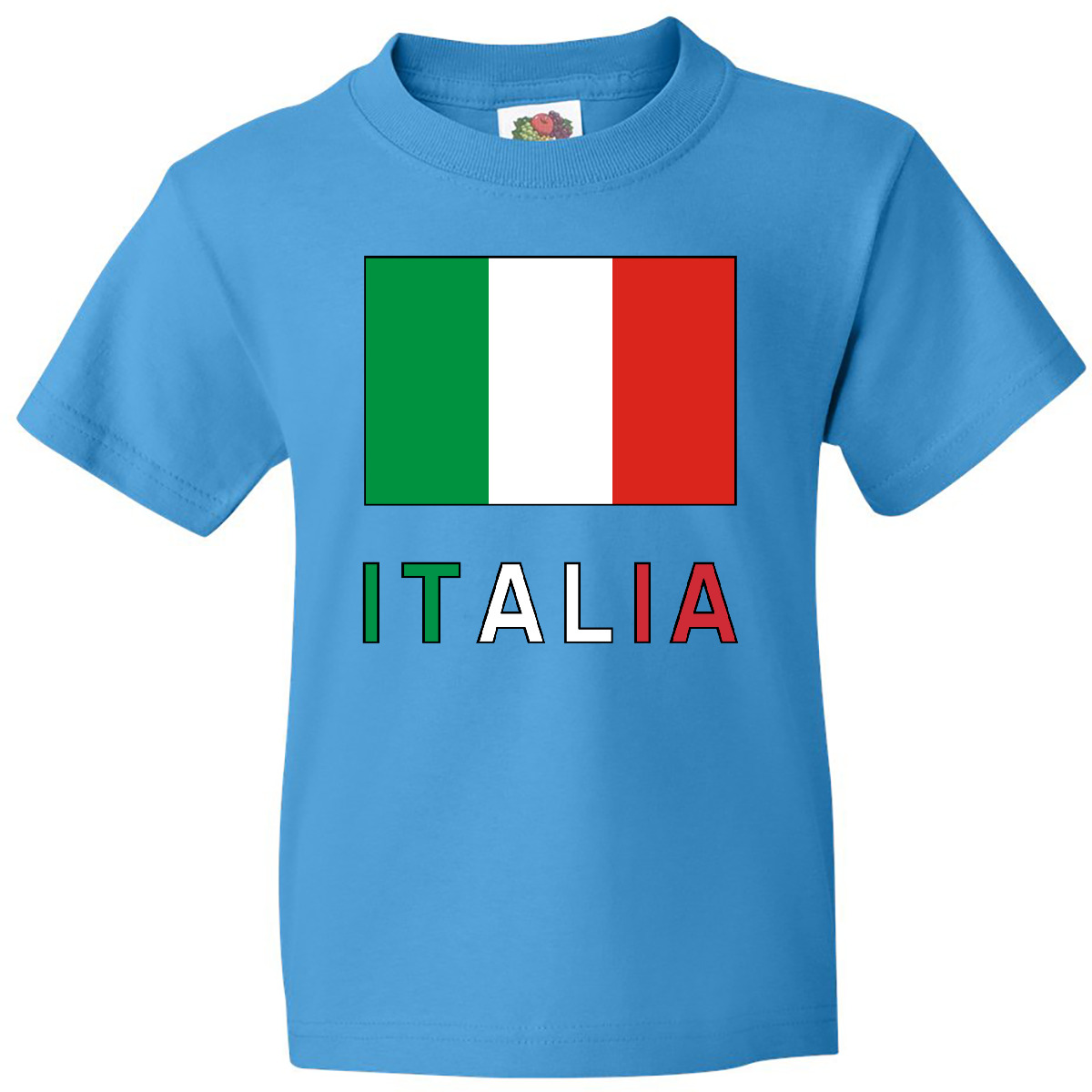 Inktastic Italy Flag & Italia - Black Border Youth T-Shirt Italian Tee Kids Teen - Picture 8 of 13