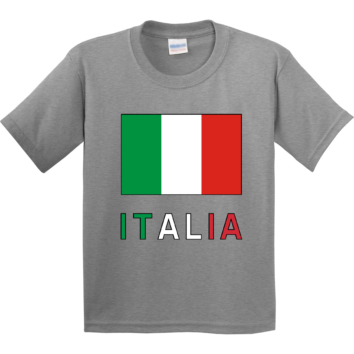 Inktastic Italy Flag & Italia - Black Border Youth T-Shirt Italian Tee Kids Teen - Picture 4 of 12