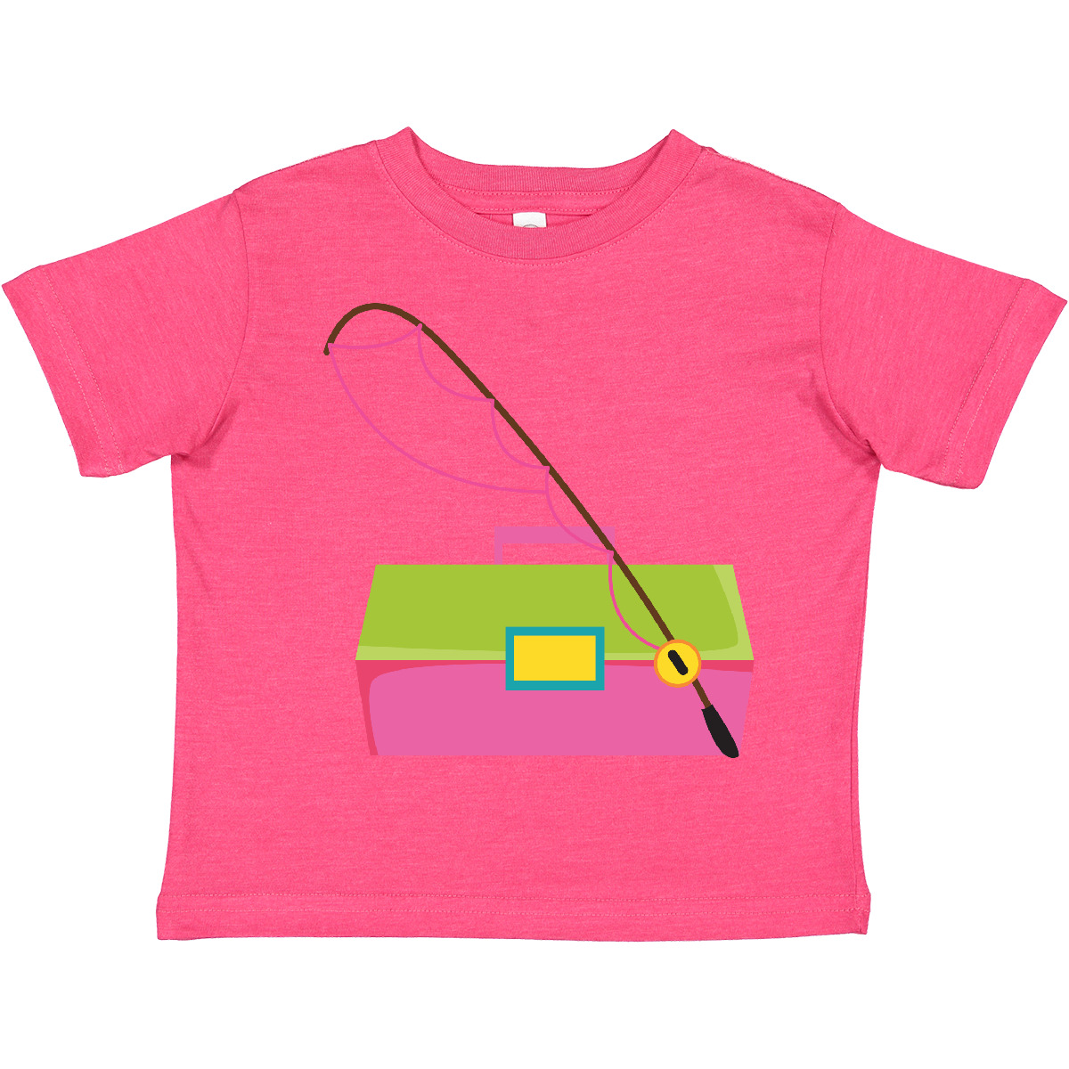 Inktastic Fishing Tackle Girls Toddler T-Shirt Pole Pink Box Fish Child Kid Hws - Picture 13 of 13
