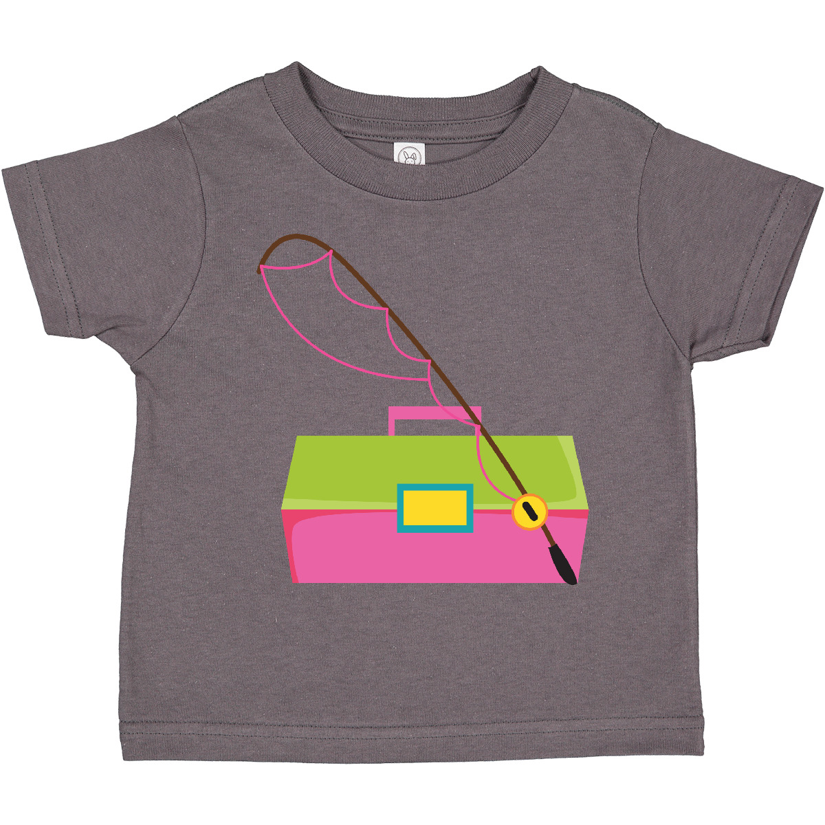 Inktastic Fishing Tackle Girls Toddler T-Shirt Pole Pink Box Fish Child Kid Hws - Picture 3 of 13