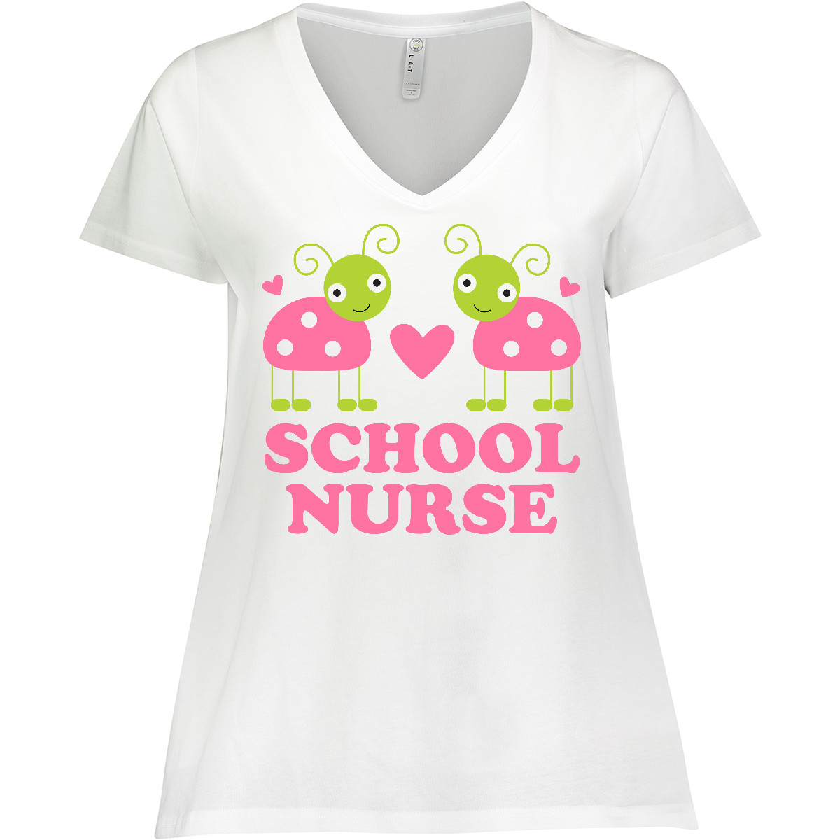 Inktastic School Nurse Gift Women's Plus Size V-Neck Nursing Cute Adult Women