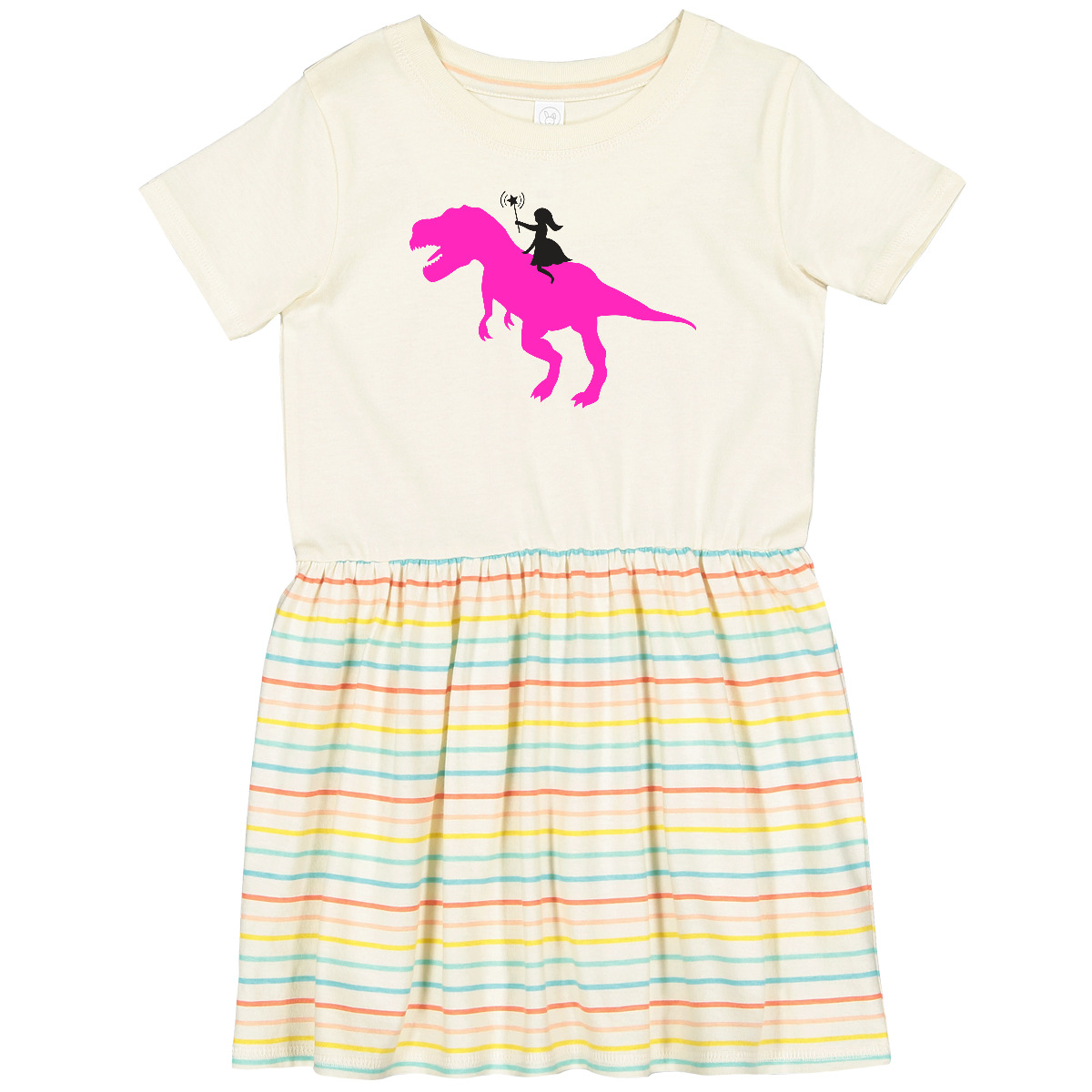 dinosaur princess dress Kaleidosaurus Rainbow Dinosaurs Sleeveless Play Dress with Pockets