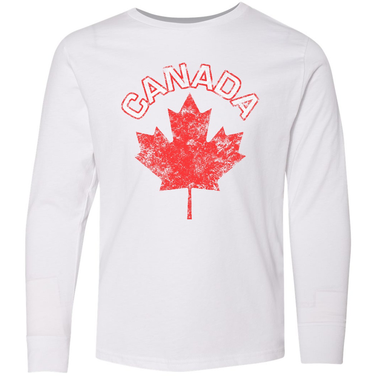 Inktastic Canada Maple Leaf Youth Long Sleeve T-Shirt Tee Kids Children Child - Picture 3 of 3