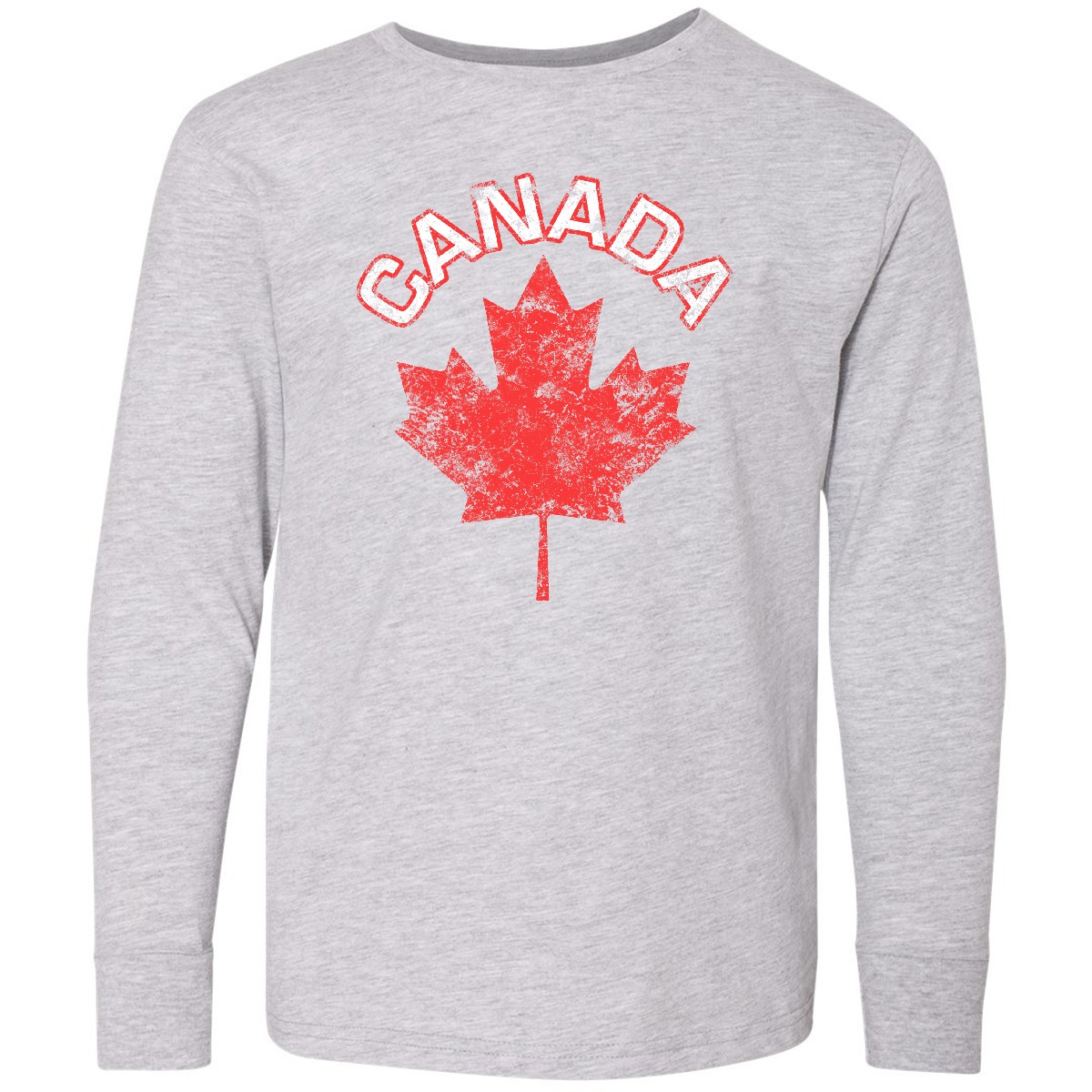 Inktastic Canada Maple Leaf Youth Long Sleeve T-Shirt Tee Kids Children Child - Picture 2 of 3