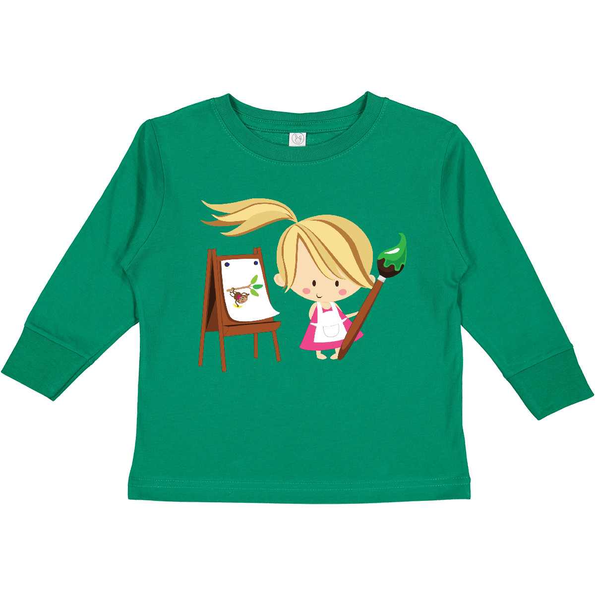Inktastic Artist Girl With Easel Toddler Long Sleeve T-Shirt Future Art Palette - Imagen 6 de 9