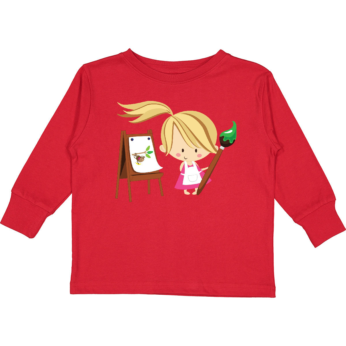 Inktastic Artist Girl With Easel Toddler Long Sleeve T-Shirt Future Art Palette - Imagen 7 de 9