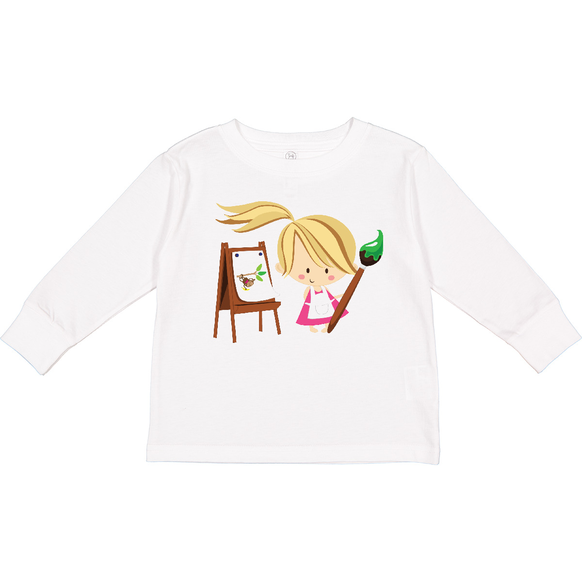 Inktastic Artist Girl With Easel Toddler Long Sleeve T-Shirt Future Art Palette - Imagen 9 de 9
