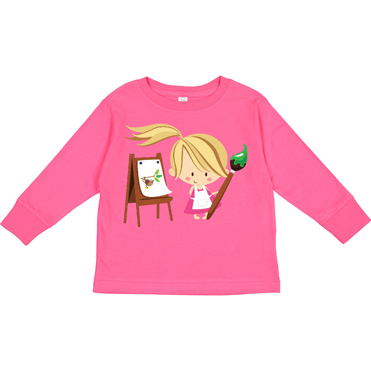 Inktastic Artist Girl With Easel Toddler Long Sleeve T-Shirt Future Art Palette - Imagen 5 de 9