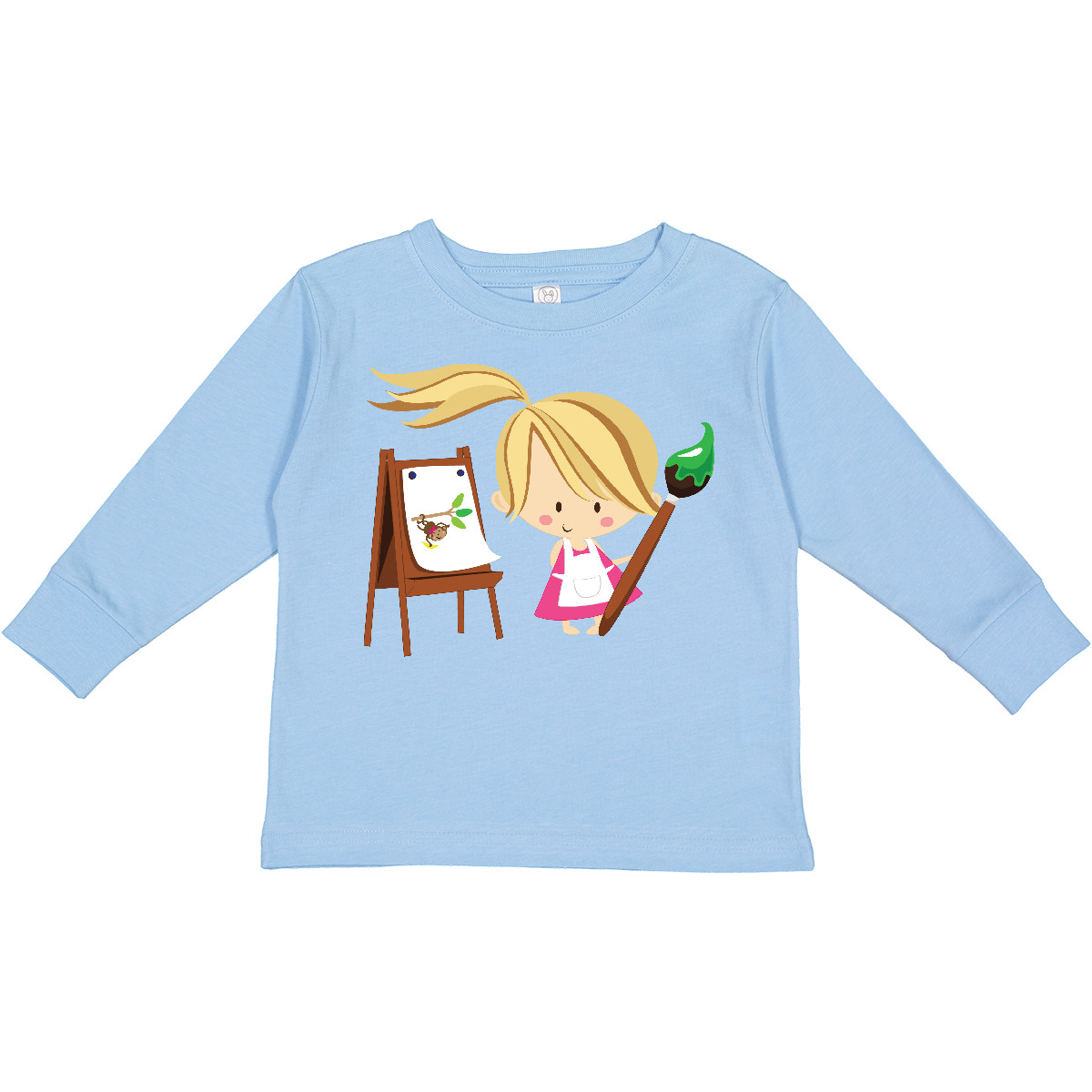 Inktastic Artist Girl With Easel Toddler Long Sleeve T-Shirt Future Art Palette - Imagen 2 de 9