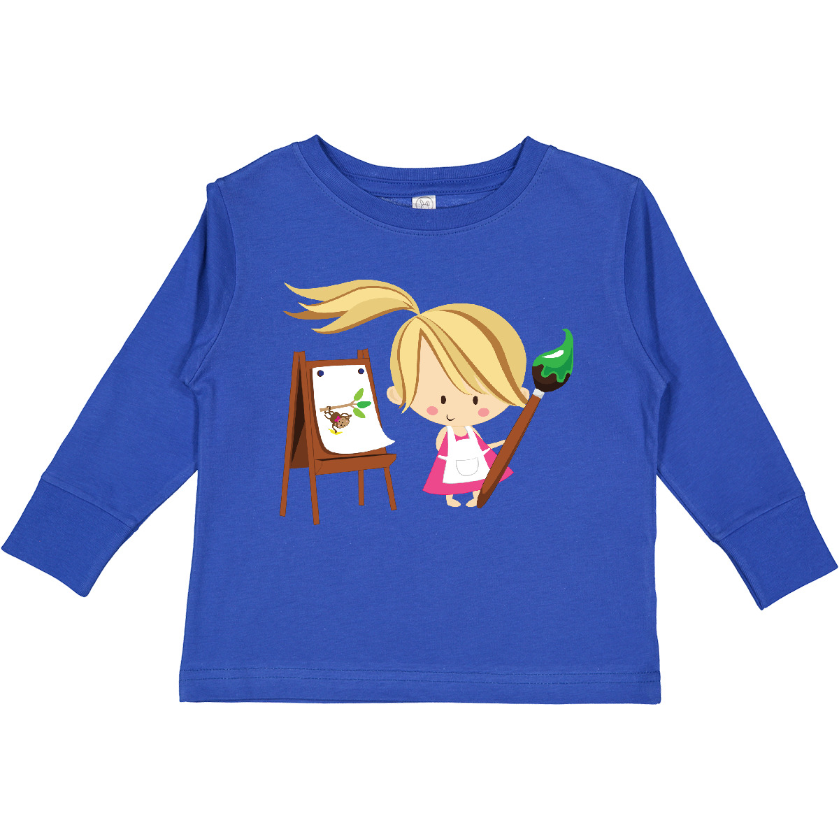Inktastic Artist Girl With Easel Toddler Long Sleeve T-Shirt Future Art Palette - Imagen 8 de 9