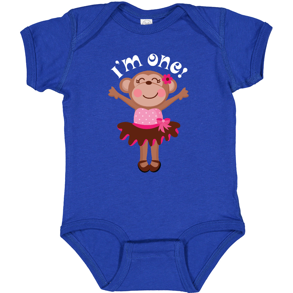 Inktastic Monkey 1st Birthday 1 Year Old Girl Infant Creeper Babys Kids Animal - Picture 11 of 12