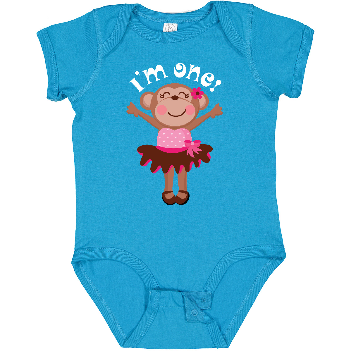 Inktastic Monkey 1st Birthday 1 Year Old Girl Infant Creeper Babys Kids Animal - Picture 12 of 12