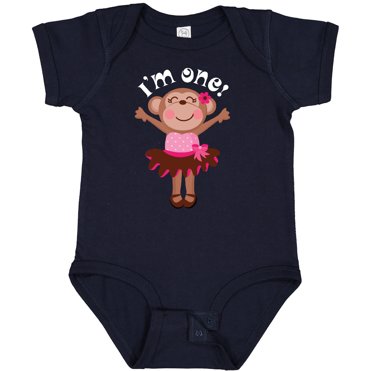 Inktastic Monkey 1st Birthday 1 Year Old Girl Infant Creeper Babys Kids Animal - Picture 8 of 12