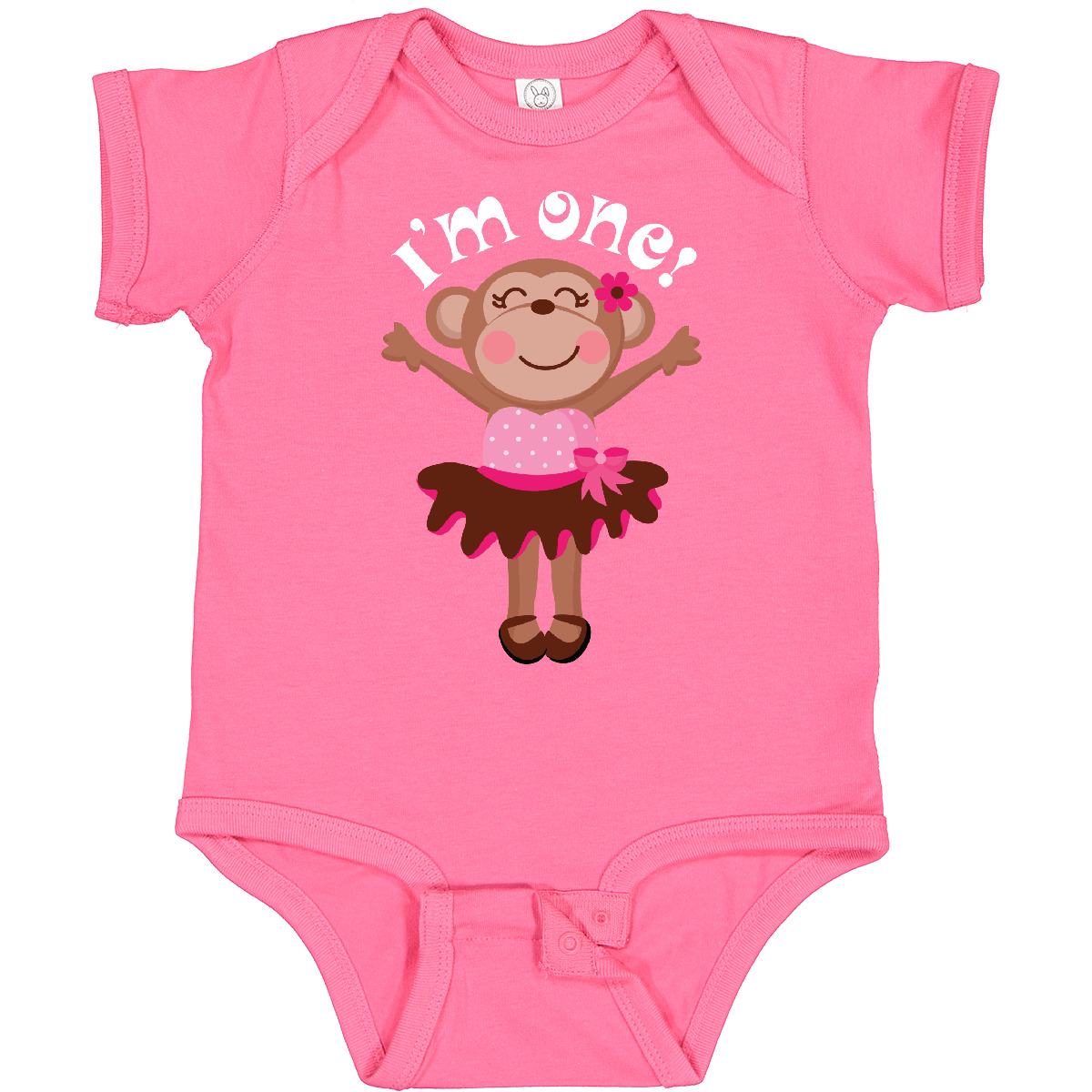 Inktastic Monkey 1st Birthday 1 Year Old Girl Infant Creeper Babys Kids Animal - Picture 5 of 12