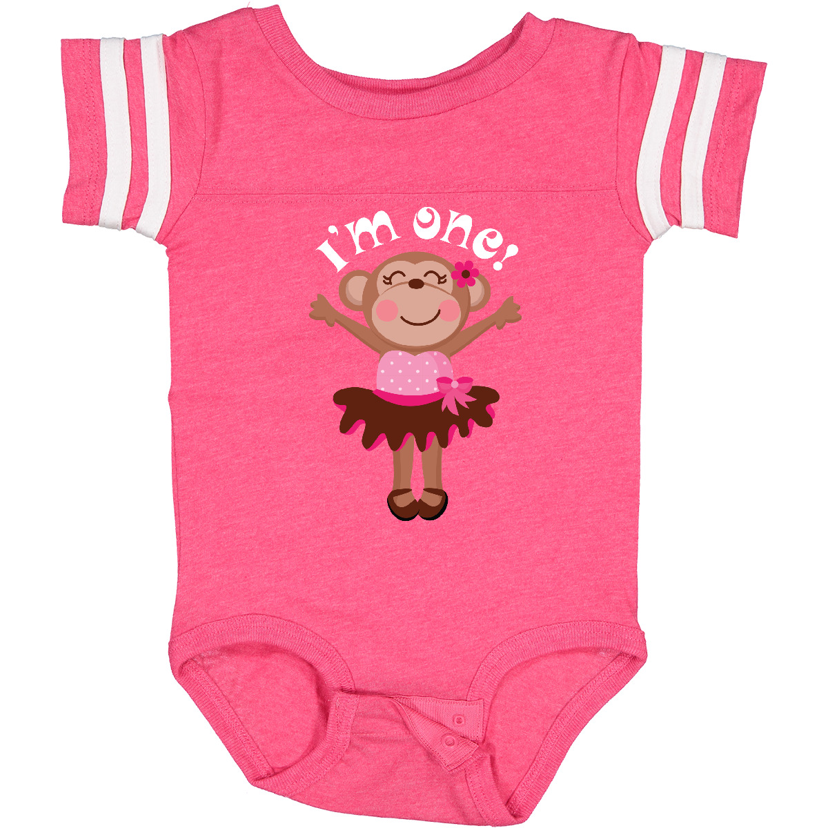 Inktastic Monkey 1st Birthday 1 Year Old Girl Infant Creeper Babys Kids Animal - Picture 4 of 12