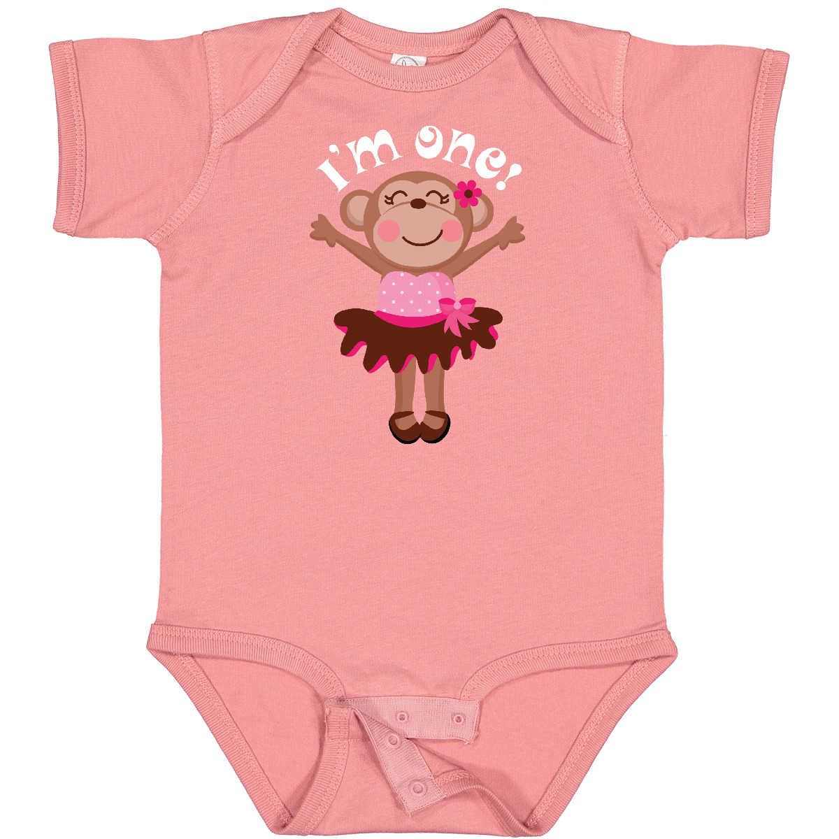 Inktastic Monkey 1st Birthday 1 Year Old Girl Infant Creeper Babys Kids Animal - Picture 7 of 12