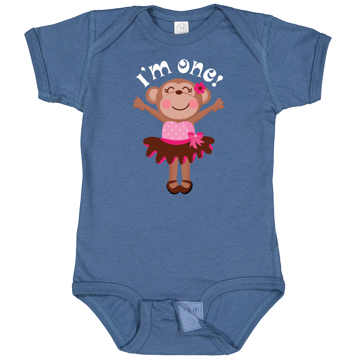 Inktastic Monkey 1st Birthday 1 Year Old Girl Infant Creeper Babys Kids Animal - Picture 6 of 12