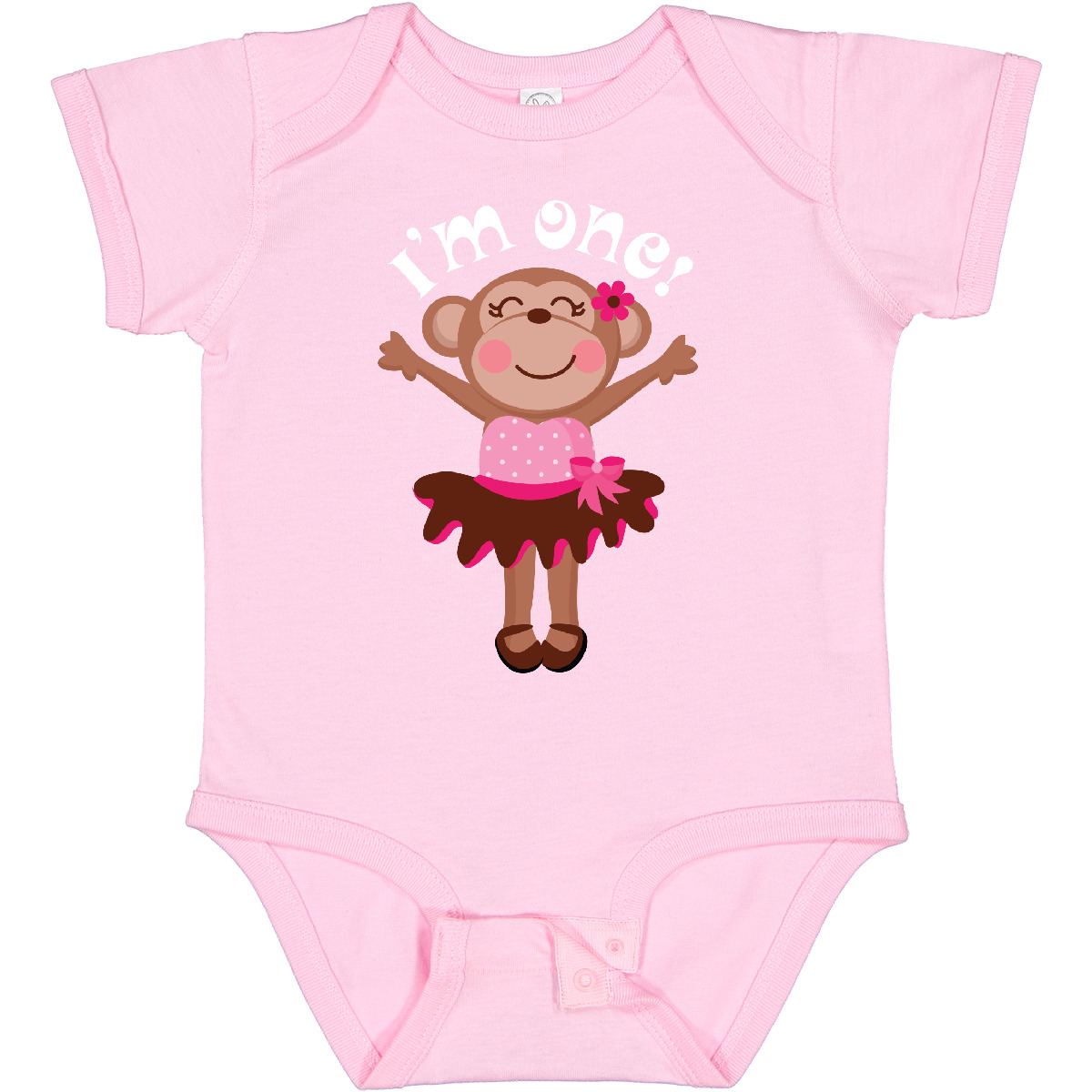 Inktastic Monkey 1st Birthday 1 Year Old Girl Infant Creeper Babys Kids Animal - Picture 9 of 12