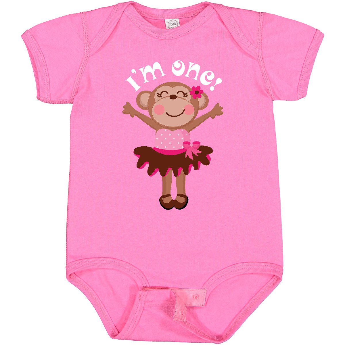 Inktastic Monkey 1st Birthday 1 Year Old Girl Infant Creeper Babys Kids Animal - Picture 10 of 12