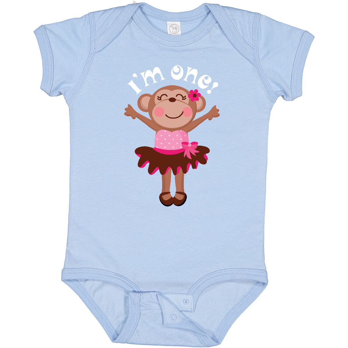 Inktastic Monkey 1st Birthday 1 Year Old Girl Infant Creeper Babys Kids Animal - Picture 3 of 12