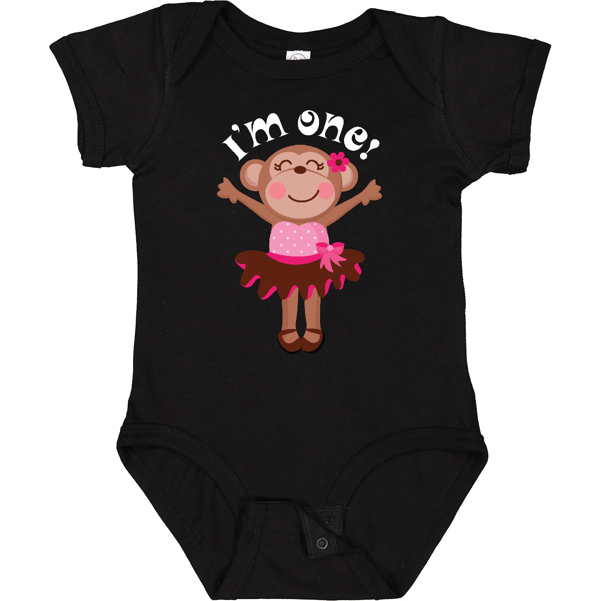 Inktastic Monkey 1st Birthday 1 Year Old Girl Infant Creeper Babys Kids Animal - Picture 2 of 12