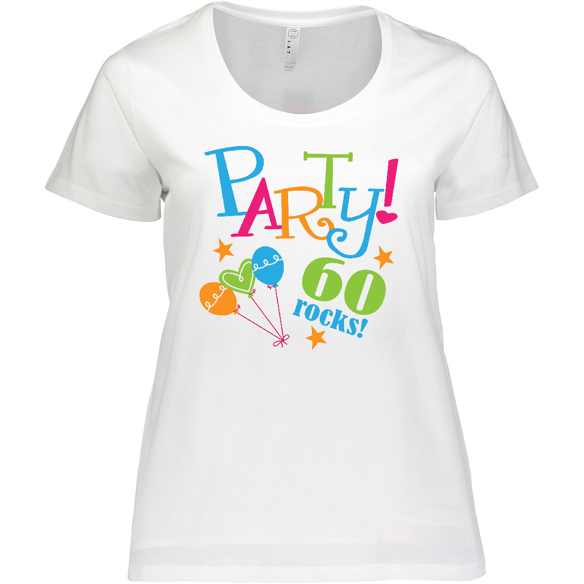 Inktastic 60th Birthday Party Gift Women's Plus Size T-Shirt 60 Year Old Rocks - Picture 4 of 4