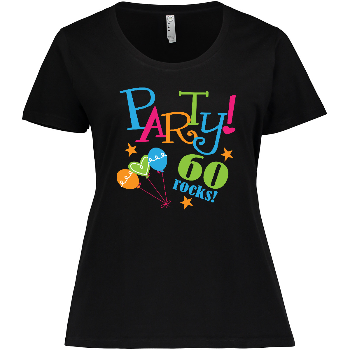 Inktastic 60th Birthday Party Gift Women's Plus Size T-Shirt 60 Year Old Rocks - Picture 2 of 4