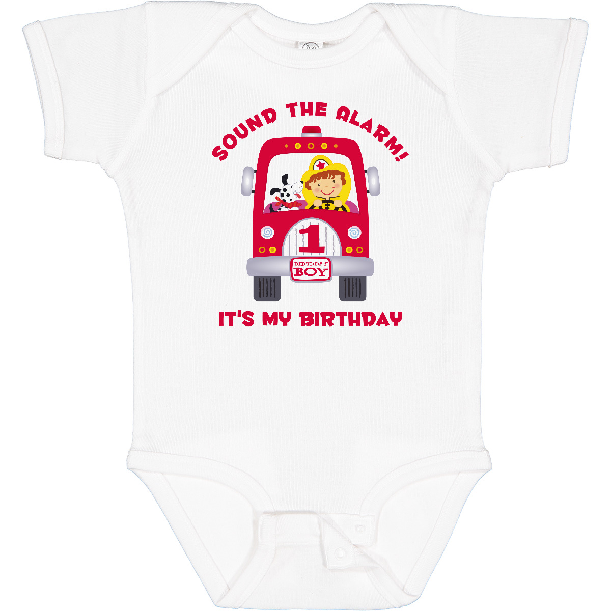 Inktastic Feuerwehrauto 1. Geburtstag Junge Baby Body Motorjäger Feuerwehrmann Sound - Bild 9 von 10