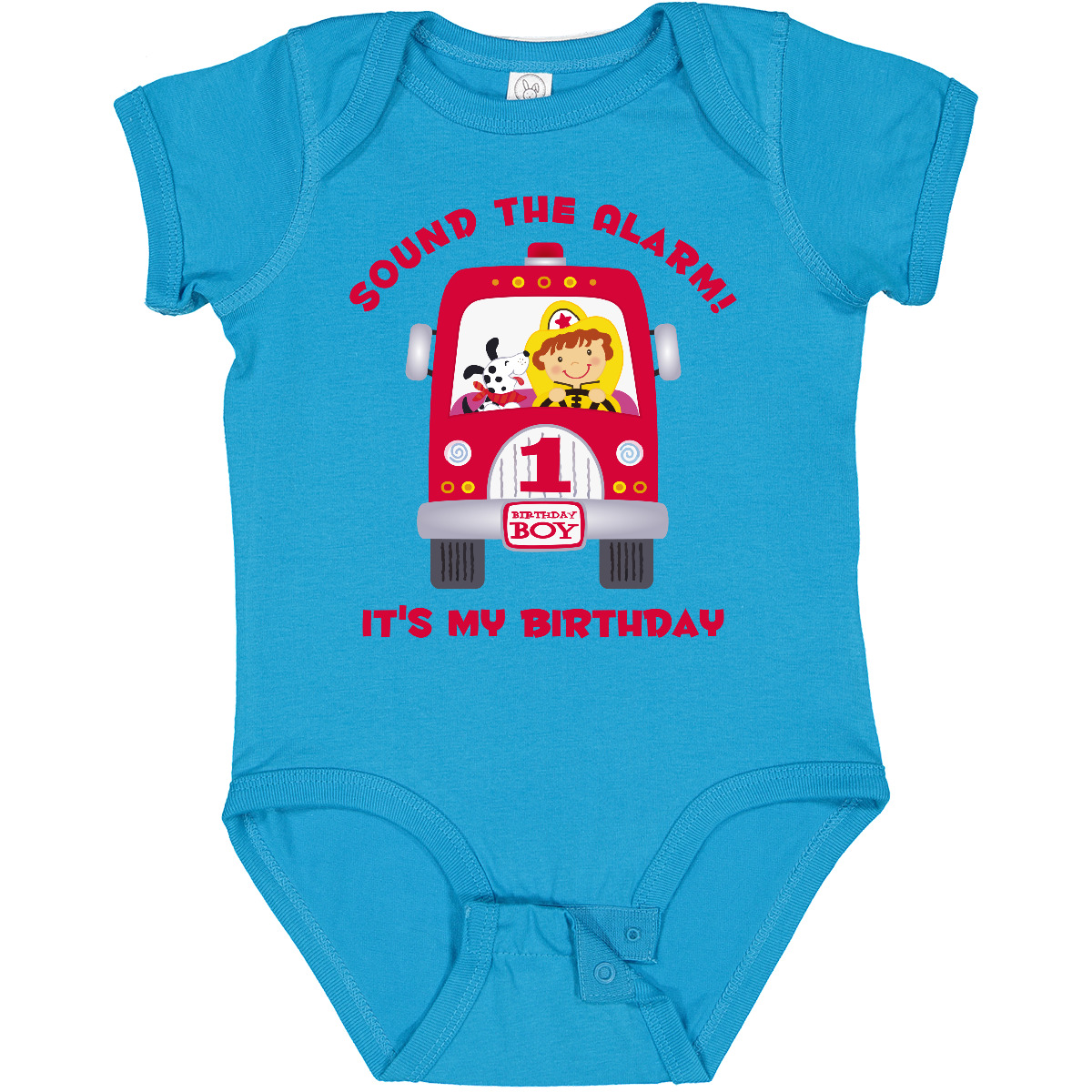 Inktastic Fire Truck 1st Birthday Boy Baby Bodysuit Engine Fighter Fireman Sound - Picture 10 of 12