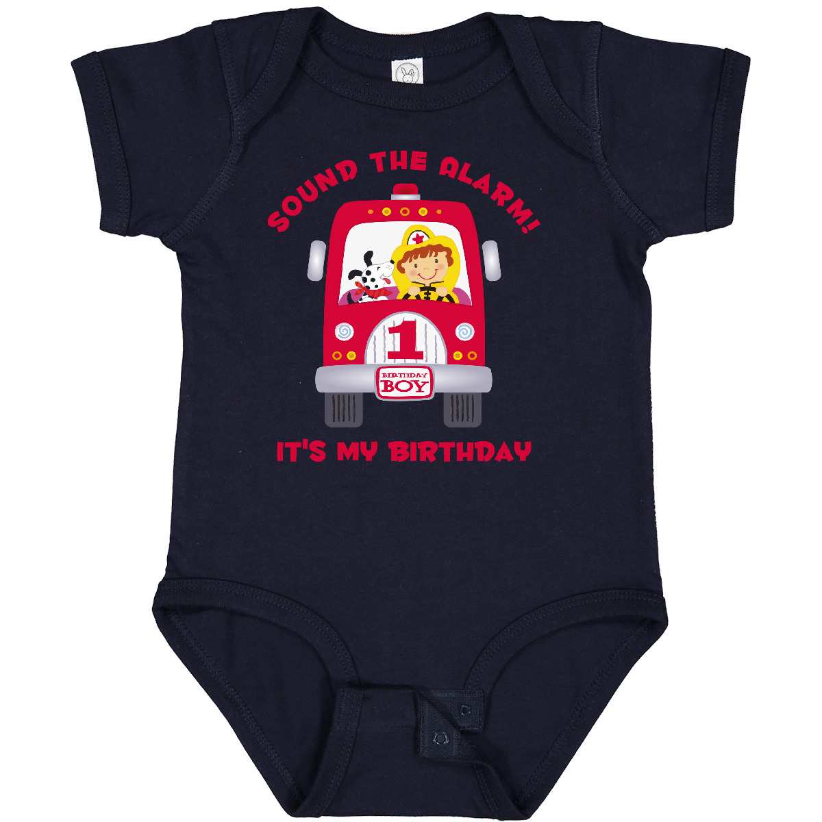 Inktastic Feuerwehrauto 1. Geburtstag Junge Baby Body Motorjäger Feuerwehrmann Sound - Bild 8 von 10