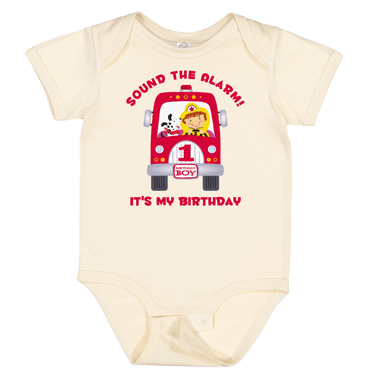 Inktastic Feuerwehrauto 1. Geburtstag Junge Baby Body Motorjäger Feuerwehrmann Sound - Bild 7 von 10