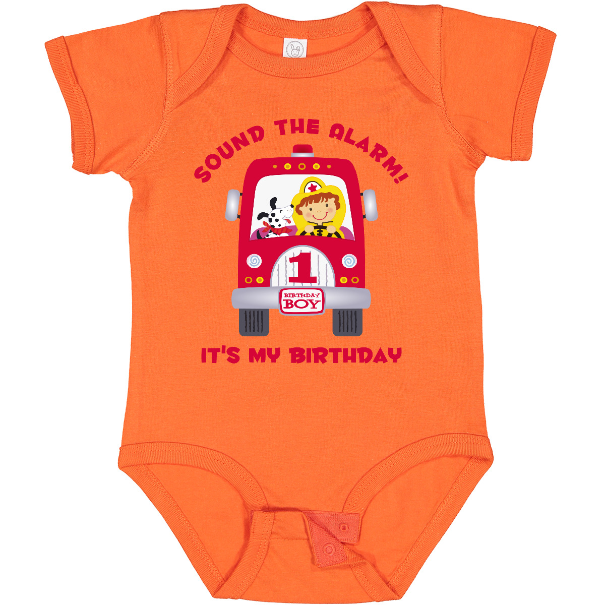 Inktastic Fire Truck 1st Birthday Boy Baby Bodysuit Engine Fighter Fireman Sound - Picture 9 of 12