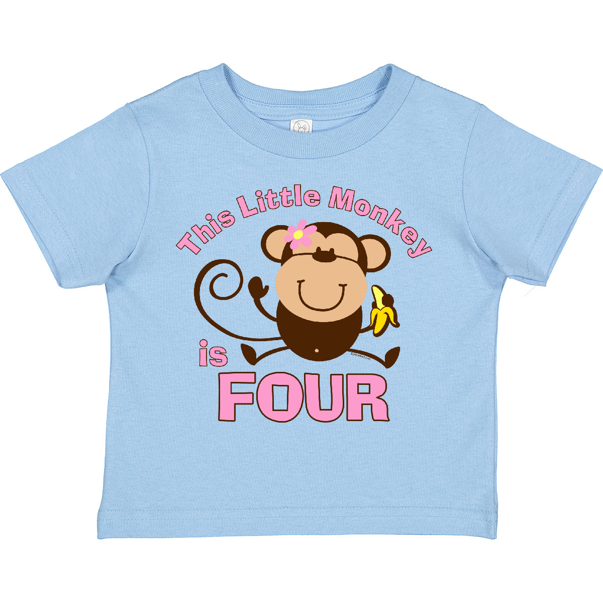 Inktastic Little Monkey Girl 4th Birthday Toddler T-Shirt Fourth 4 Four Year Old - Picture 10 of 15