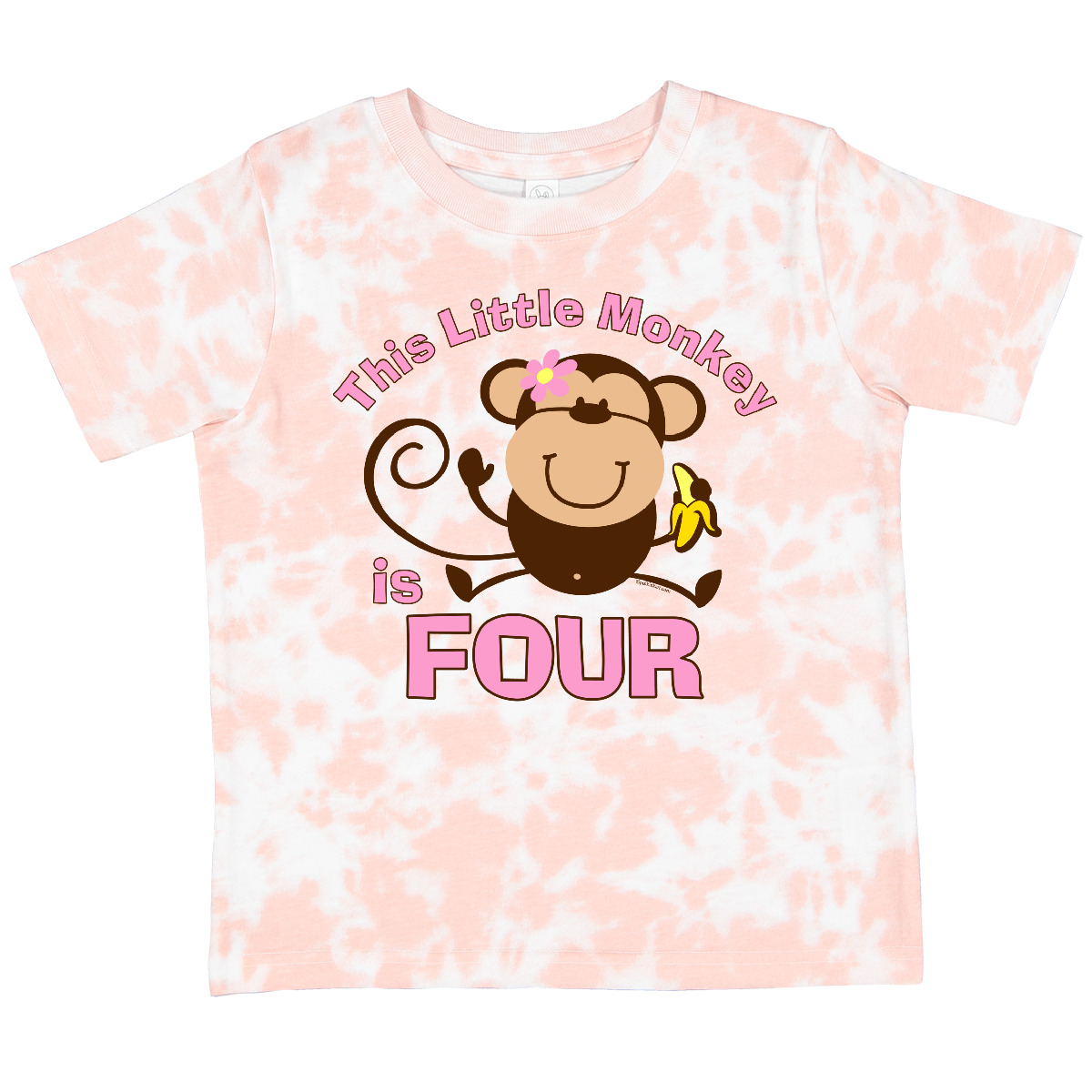 Inktastic Little Monkey Girl 4th Birthday Toddler T-Shirt Fourth 4 Four Year Old - Picture 13 of 15