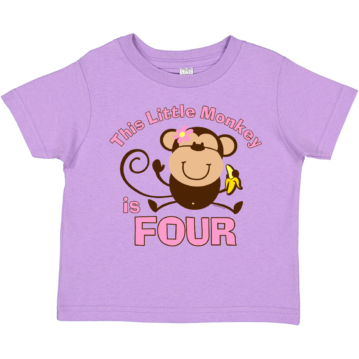 Inktastic Little Monkey Girl 4th Birthday Toddler T-Shirt Fourth 4 Four Year Old - Picture 9 of 15