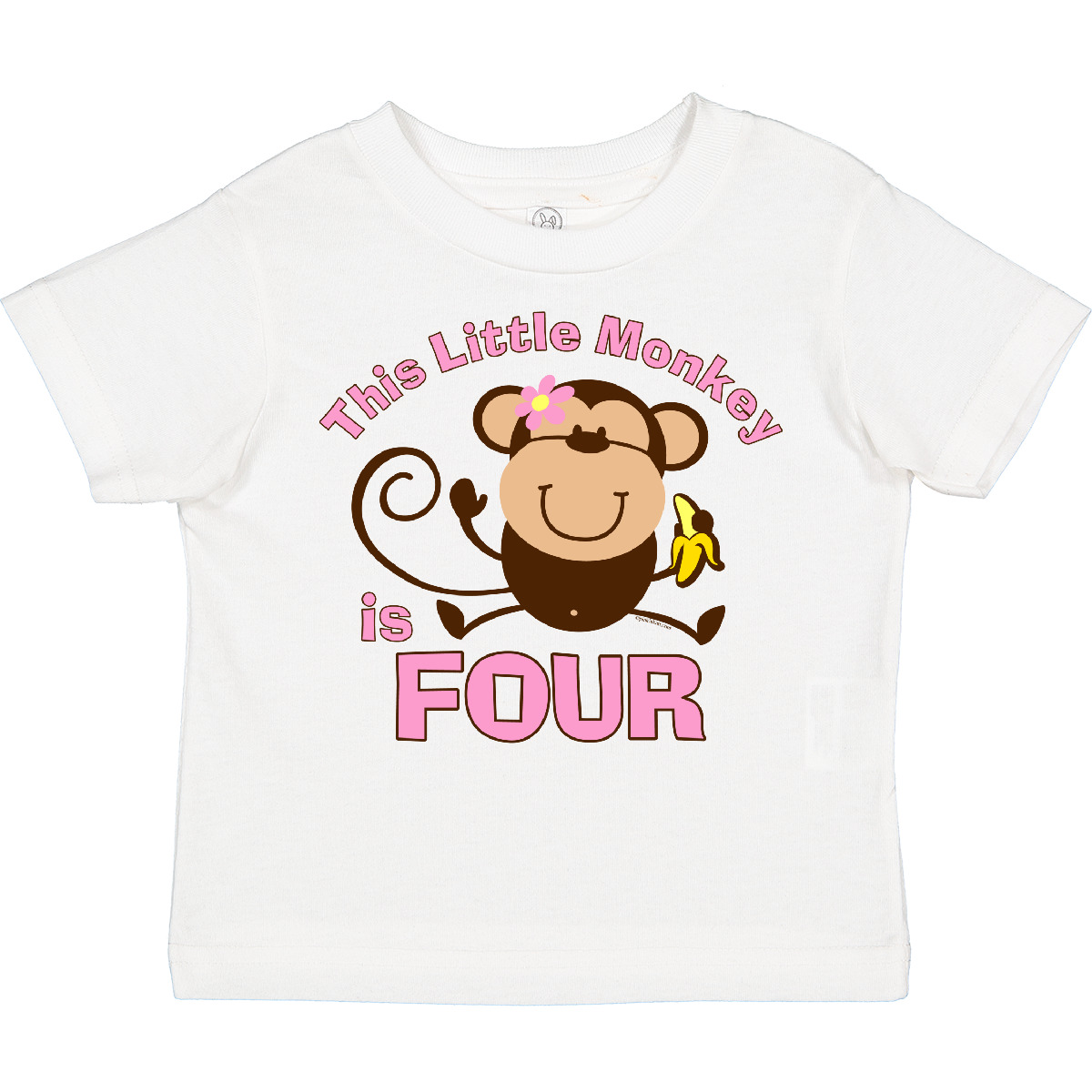 Inktastic Little Monkey Girl 4th Birthday Toddler T-Shirt Fourth 4 Four Year Old - Picture 14 of 15