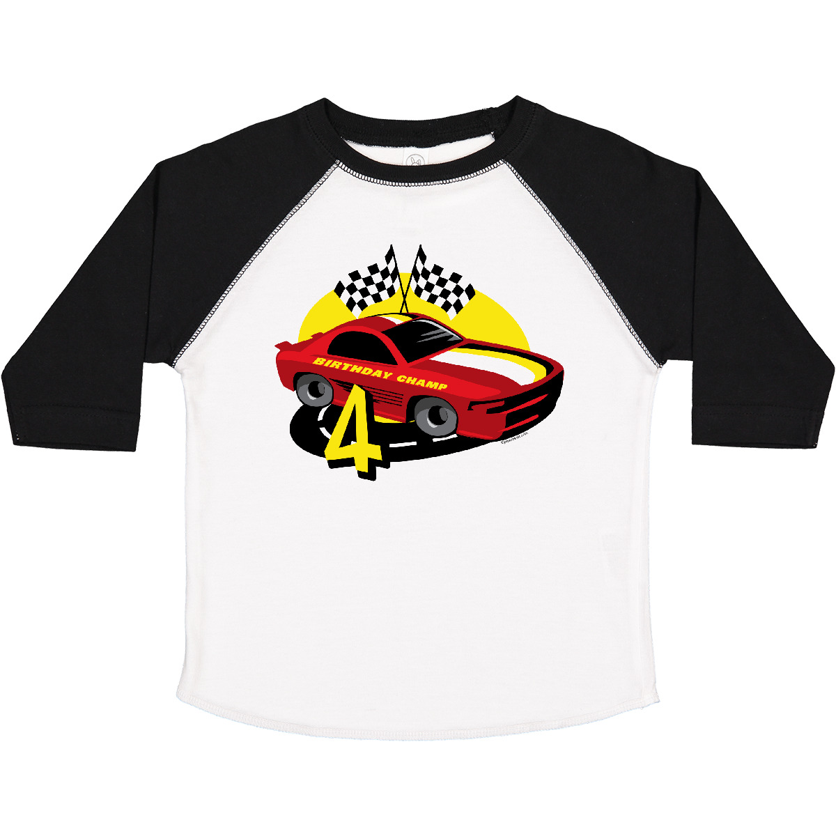 T-Shirt Inktastic Rennwagen 4. Geburtstag Kleinkind Jungen Speedway Pit Crew Bahn Kind - Bild 13 von 13