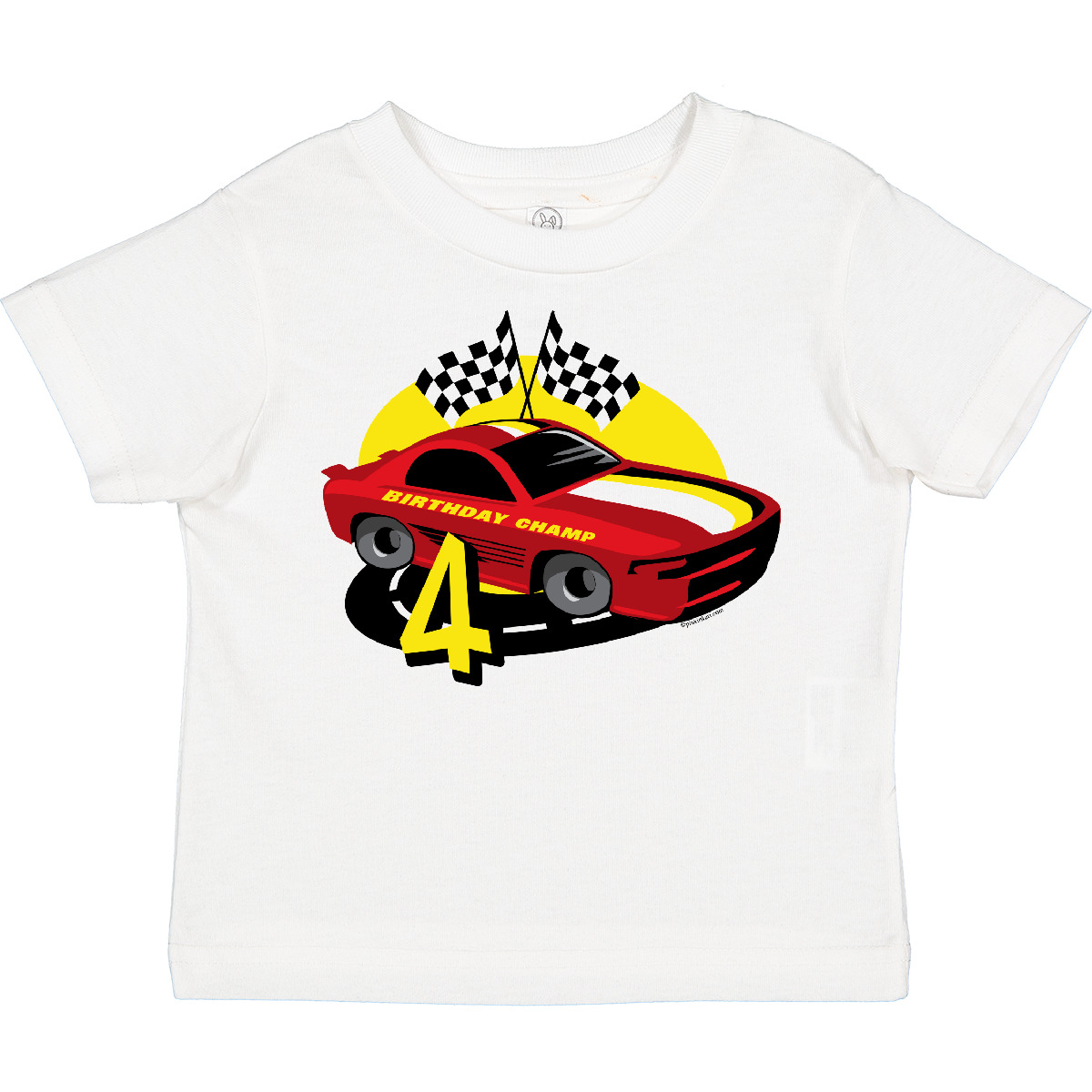 T-Shirt Inktastic Rennwagen 4. Geburtstag Kleinkind Jungen Speedway Pit Crew Bahn Kind - Bild 12 von 13
