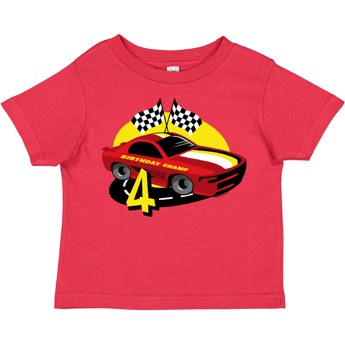 T-Shirt Inktastic Rennwagen 4. Geburtstag Kleinkind Jungen Speedway Pit Crew Bahn Kind - Bild 10 von 13