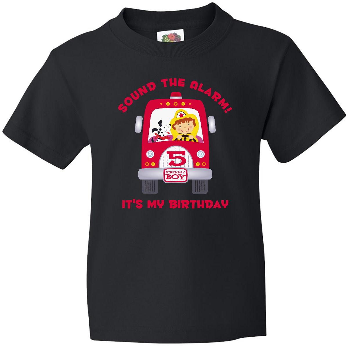 It's My Birthday Fire Truck Fireman 2 Birthday Boy T-Shirt