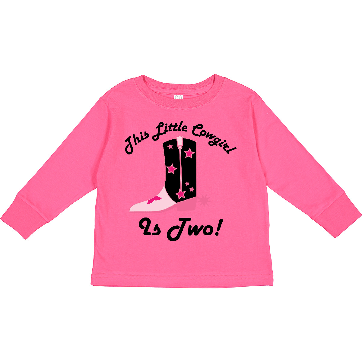 Inktastic 2nd Birthday Little Cowgirl 2 Year Old Toddler Long Sleeve T-Shirt Two - Picture 3 of 5