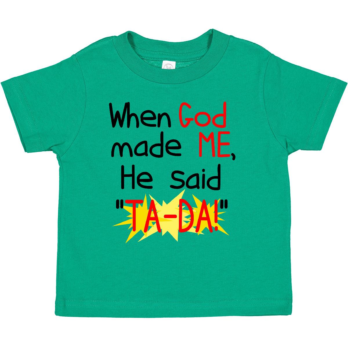 Inktastic When God Made Me Toddler T-Shirt Christian Catholic Cute Faith Child - Picture 9 of 18