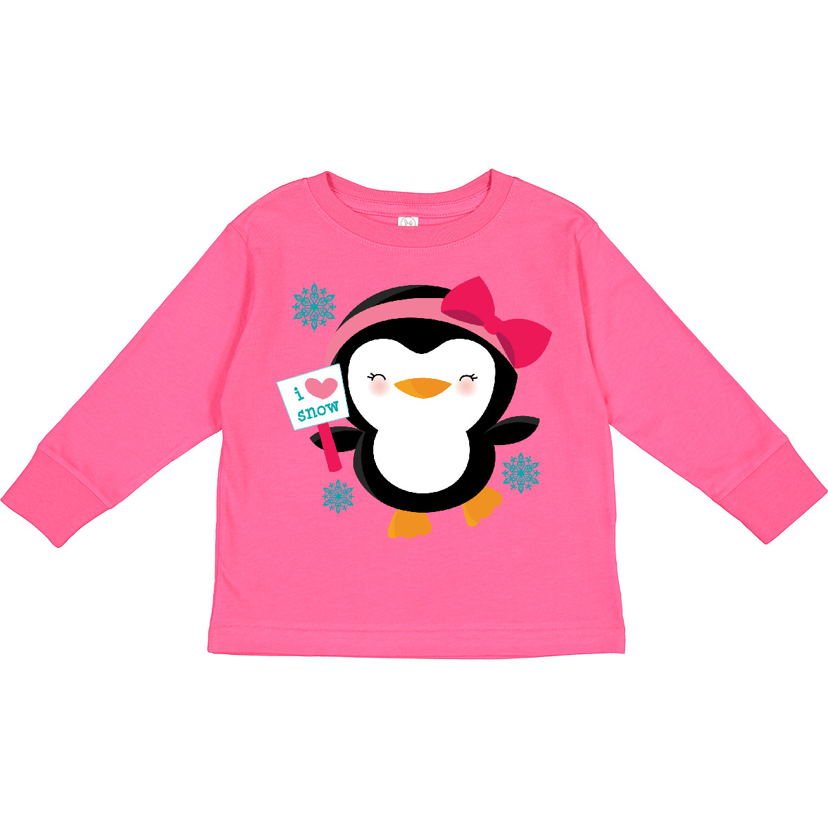 Inktastic Penguin Girl Snowflakes Toddler Long Sleeve T-Shirt 1st Christmas Snow