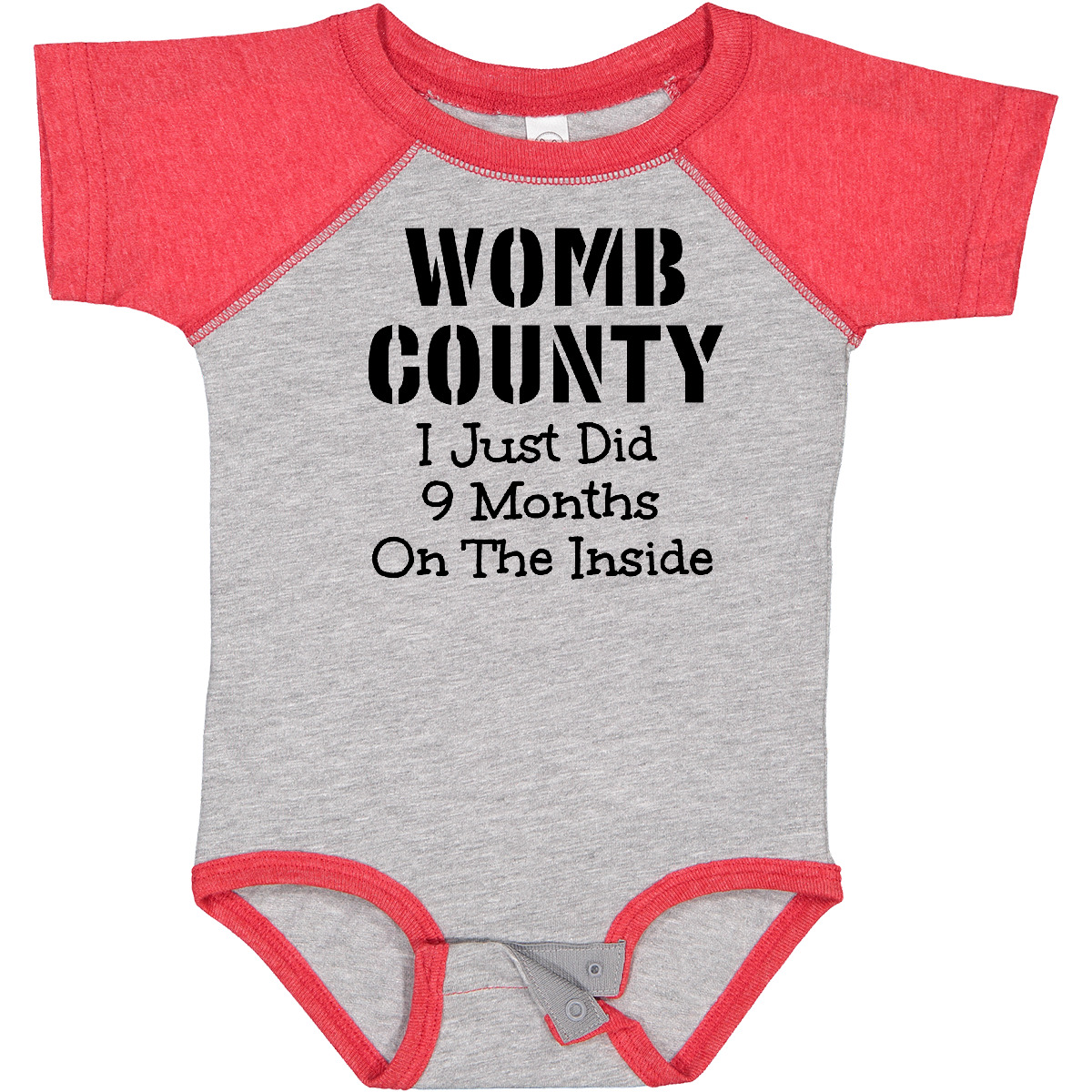 Inktastic Womb County I Just Did 9 Months On The Inside Baby Bodysuit Funny Cute - Picture 11 of 25
